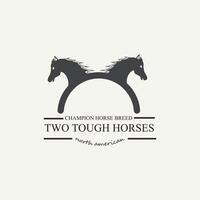 häst bruka logotyp design.silhouette av häst mästare vektor