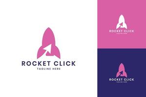 Rocket Click Negativ Space Logo Design vektor