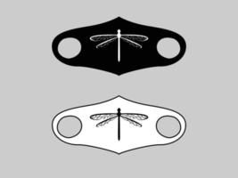 Maskendesign mit Libellenbildern, zeitgenössische Masken, illustrierte Maskendesigns vektor