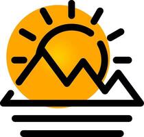 soluppgång kreativ ikon design vektor