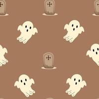 sömlös vektor halloween mönster design. modern mönster med söt spöken för omslag papper, keramik, tapet, klistermärken, anteckningsbok omslag.