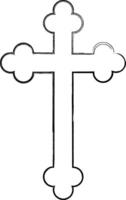 korsa kyrka teckning design baner. vektor