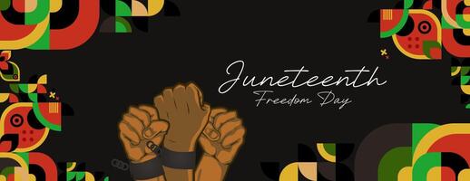 19. Juni Freiheit Tag Banner. afrikanisch amerikanisch Freiheit Tag zu zelebrieren. abstrakt Hintergrund mit geometrisch Design zum 19. Juni Freiheit Tag vektor