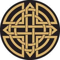 Vektor Gold und schwarz keltisch Knoten. Ornament von uralt europäisch Völker. das Zeichen und Symbol von das irisch, schottisch, Briten, Franken.