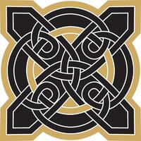 Vektor Gold und schwarz keltisch Knoten. Ornament von uralt europäisch Völker. das Zeichen und Symbol von das irisch, schottisch, Briten, Franken