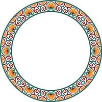 vektor färgad runda klassisk prydnad av de renässans epok. cirkel, ringa europeisk gräns, väckelse stil ram