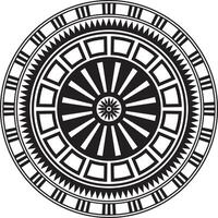 vektor svartvit svart runda egyptisk prydnad. ändlös cirkel, ringa av gammal egypten. geometrisk afrikansk ram