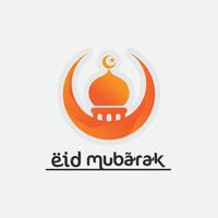 eid Mubarak Symbol Logo islamisch und Ramdhan Religion Illustration Logo Design Vektor Moschee