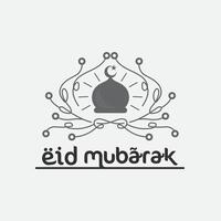 eid mubarak ikon logotyp islamic och ramdhan religion illustration logotyp design vektor moské