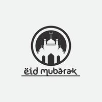 eid Mubarak Symbol Logo islamisch und Ramdhan Religion Illustration Logo Design Vektor Moschee