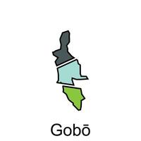 gobo stad med översikt och färgrik Karta vektor, Karta av japan för din företag vektor