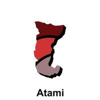atami Stadt Karte Design Illustration, Karte auf Weiß Hintergrund zum Geschäft vektor