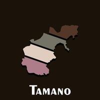 Japan Präfektur Karte mit Stadt von Tamano einfach Design auf braun Hintergrund vektor