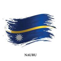 Grunge Flagge von Nauru, Bürste Schlaganfall Vektor