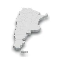 3d Argentinien Weiß Karte mit Regionen isoliert vektor