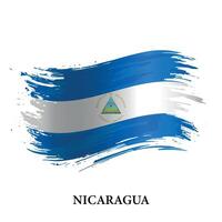 grunge flagga av nicaragua, borsta stroke vektor