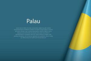 Palau National Flagge isoliert auf Hintergrund mit Copyspace vektor