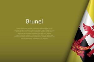 brunei nationell flagga isolerat på bakgrund med copy vektor