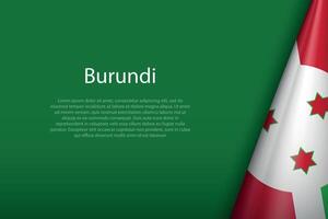 Burundi National Flagge isoliert auf Hintergrund mit Copyspace vektor