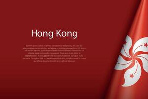 Hong kong National Flagge isoliert auf Hintergrund mit Copyspace vektor