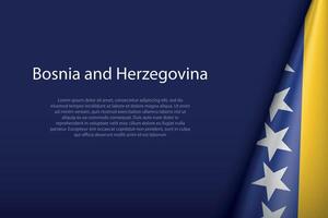 Bosnien und Herzegowina National Flagge isoliert auf Hintergrund mit Copyspace vektor