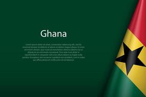 ghana nationell flagga isolerat på bakgrund med copy vektor