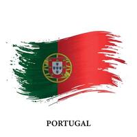 grunge flagga av Portugal, borsta stroke vektor
