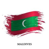 Grunge Flagge von Malediven, Bürste Schlaganfall Hintergrund vektor