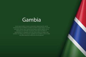 Gambia National Flagge isoliert auf Hintergrund mit Copyspace vektor