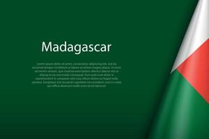 Madagaskar National Flagge isoliert auf Hintergrund mit Copyspace vektor