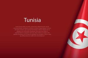 tunisien nationell flagga isolerat på bakgrund med copy vektor