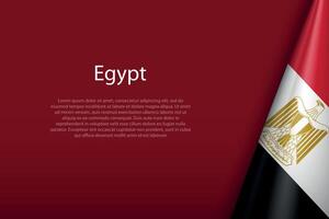 Ägypten National Flagge isoliert auf Hintergrund mit Copyspace vektor