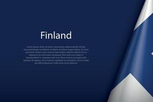 finland nationell flagga isolerat på bakgrund med copy vektor