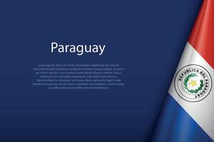 Paraguay National Flagge isoliert auf Hintergrund mit Copyspace vektor