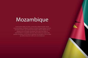Mozambique National Flagge isoliert auf Hintergrund mit Copyspace vektor