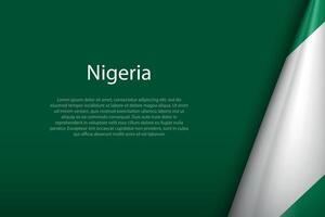 nigeria nationell flagga isolerat på bakgrund med copy vektor