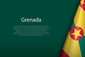 grenada nationell flagga isolerat på bakgrund med copy vektor