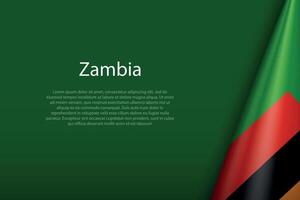 zambia nationell flagga isolerat på bakgrund med copy vektor