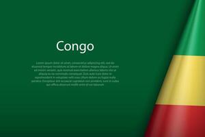Kongo National Flagge isoliert auf Hintergrund mit Copyspace vektor