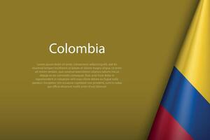 colombia nationell flagga isolerat på bakgrund med copy vektor