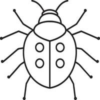 lady insekt färg sidor för färg bok. insekt färg sidor. lady insekt översikt vektor