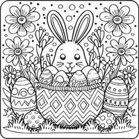 Ostern Färbung Seiten zum Färbung Buch. Ostern Umriss. Ostern Färbung Buchseite. Ostern Ei Färbung Seite vektor