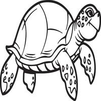 hav sköldpadda färg sidor. hav sköldpadda översikt för färg bok vektor