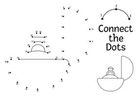 vektor prick-till-prick och Färg aktivitet med söt bröllop ringa i en låda. ansluta de prickar spel för barn brud och brudgum tillbehör. äktenskap ceremoni färg sida för barn med Smycken