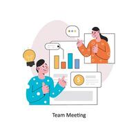 team möte platt stil design vektor illustration. stock illustration