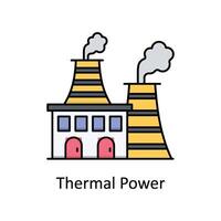 termisk kraft vektor fylld översikt ikon design illustration. tillverkning enheter symbol på vit bakgrund eps 10 fil