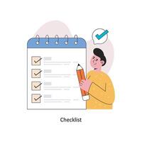 checklista platt stil design vektor illustration. stock illustration