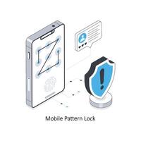 Handy, Mobiltelefon Muster sperren isometrisch Lager Illustration. eps Datei Lager Illustration. vektor