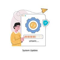 systemet uppdatering platt stil design vektor illustration. stock illustration