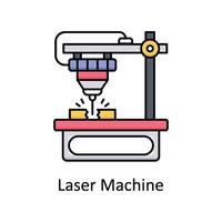 Laser- Maschine Vektor gefüllt Gliederung Symbol Design Illustration. Herstellung Einheiten Symbol auf Weiß Hintergrund eps 10 Datei